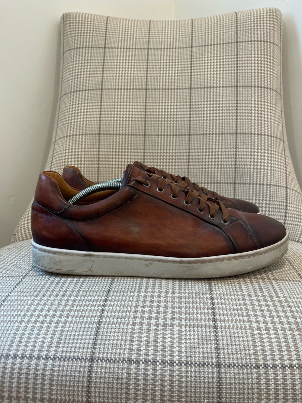 Magnanni Brown Leather Sneakers - Mens Size 11.5